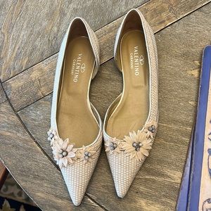 Valentino Flower Flats, Size 7.5 Never Worn